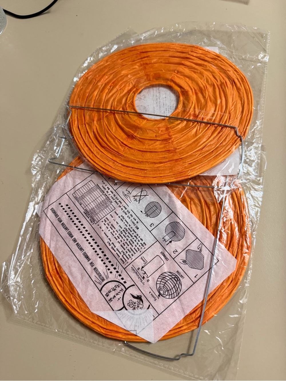 8 inch Orange Paper Lanterns - Pair